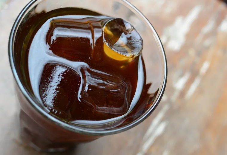 Cold brew Cold brew iced coffee with ice cubes
